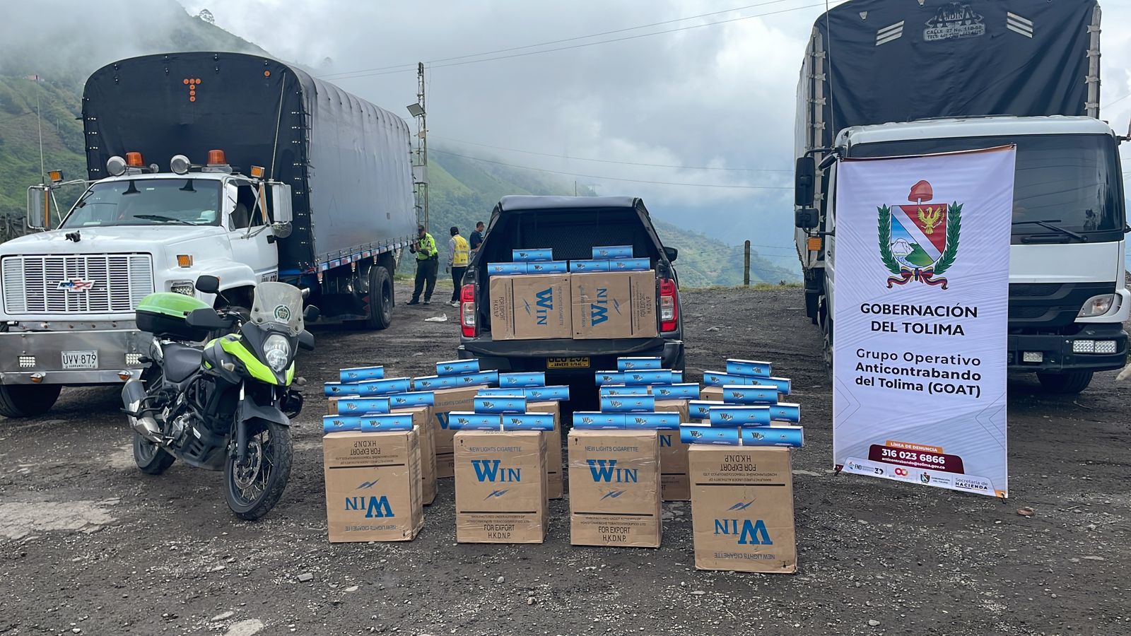 Golpe de $21 millones al contrabando: GOAT incauta 7.000 cajetillas ilegales en el norte del Tolima